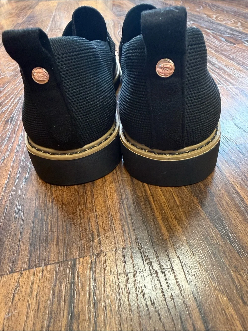 Taryn Rose Black Knit Slip-On Loafers